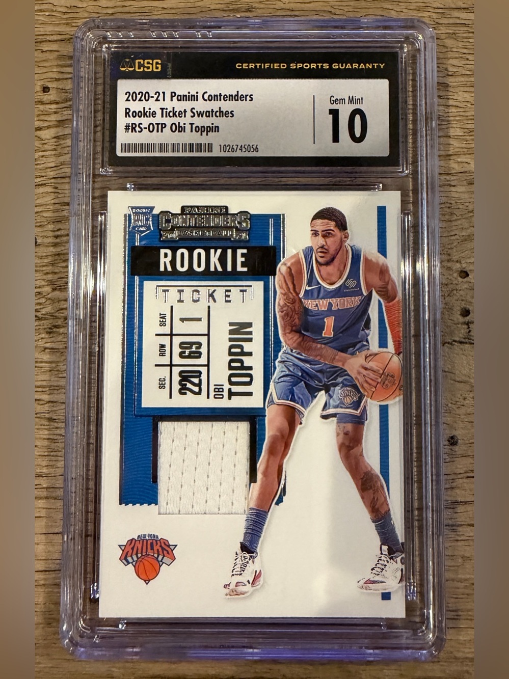 Obi Toppin Rookie CSG 10 Gem Mint 2020-21 Panini Contenders Swatch